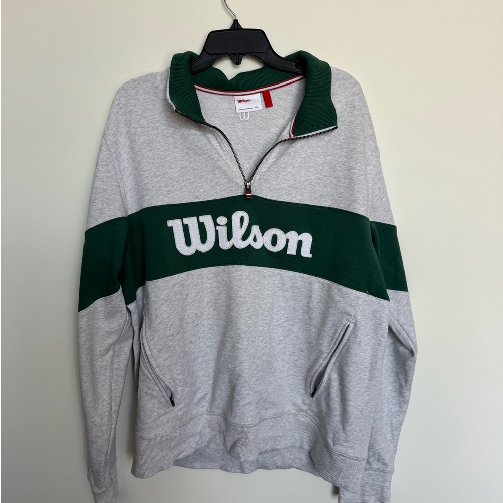 Wilson Men's Zip-Up Sweater in Gray and Green